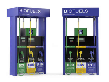 Biofuels station isolated at the white backgroundの写真素材