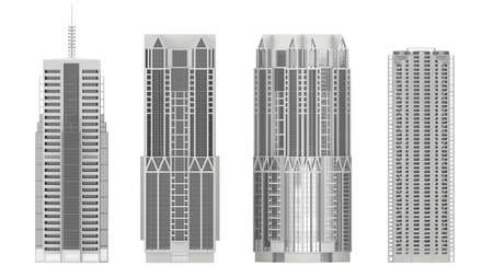 Skyscraper building isolated at the white backgroundの写真素材