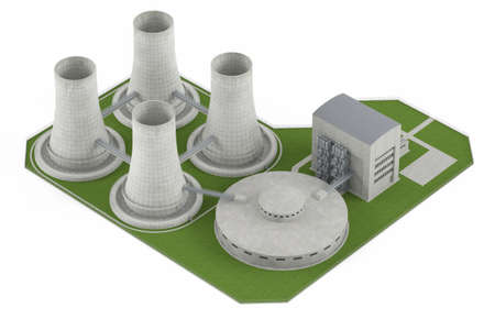 Nuclear Power Nuclear Power Plan isolated at the white backgroundの写真素材