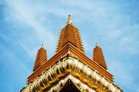 Asian temple dome. Old building on the sky background.の写真素材