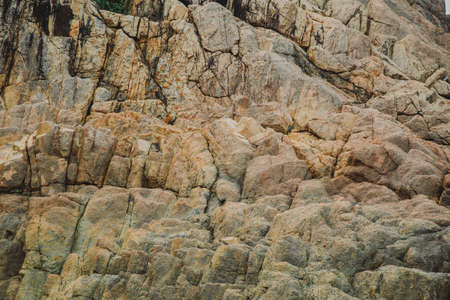 Stone crags mountain cliff texture background.の写真素材