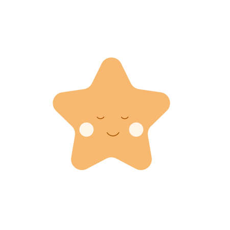 Baby newborn cute starfish toy. Catching kid attention with soft plush star boho isolated illustrationのイラスト素材