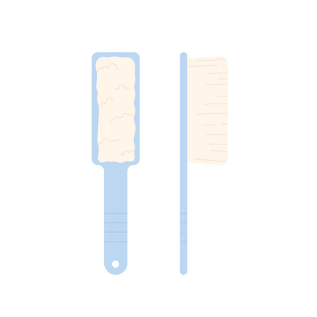 Scrubbing cleaning brushes. Housekeeping tool, washing and cleanising service vector illustrationのイラスト素材