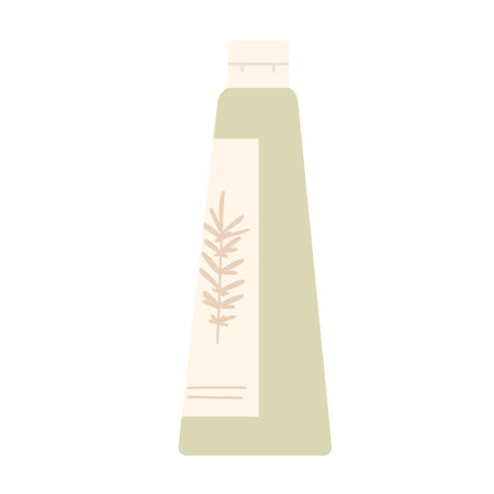 Natural cosmetics product. Vegan eco friendly beauty cream bottle vector illustrationのイラスト素材