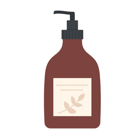 Plant based gel dispenser bottle. Eco friendly cosmetics, organic care treatment solutions vector illustrationのイラスト素材