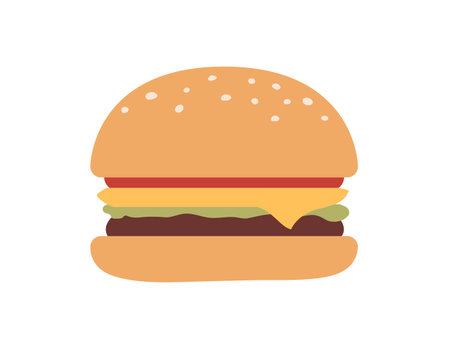 Hamburger delivery service. Fast food order shipping, lunch menu vector illustrationのイラスト素材