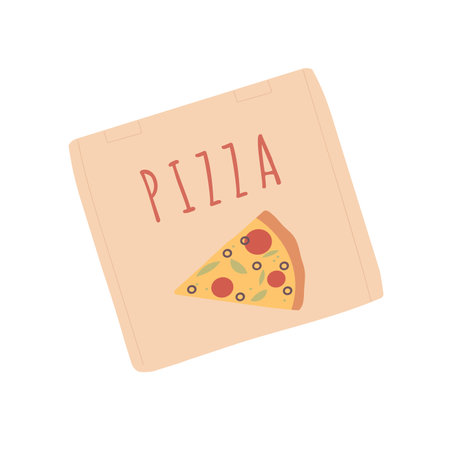 Italian cook pizza delivery services. Online fast food ordering and shipping vector illustrationのイラスト素材