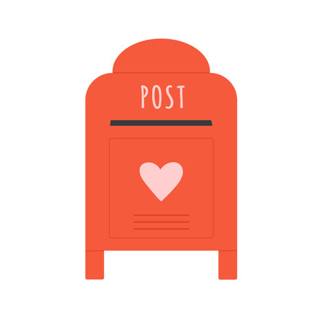 Love post box service. Sending and receiving romantic letters vector illustrationのイラスト素材