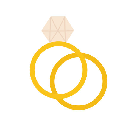 Wedding and engagement rings. Love celebrate, romance valentine day vector illustrationのイラスト素材