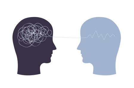 Mentality health and illnesses problems. Mental disorders, therapy consultance vector illustrationのイラスト素材