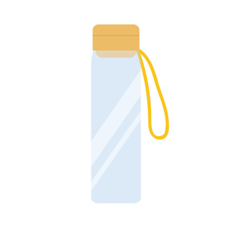 Zero waste bottle. Reusable eco bottle, eco friendly products, organic items vector illustrationのイラスト素材