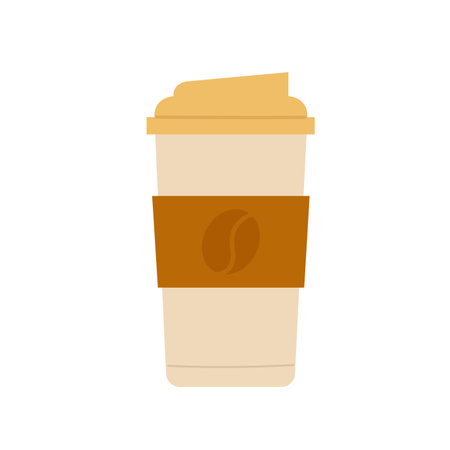 Reusable coffee cup. Zero waste mug, eco friendly drink container, save planet vector illustrationのイラスト素材