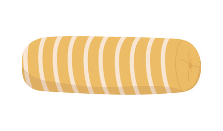 Long decorative pillow. Soft bedroom cushion, soft sleeping pillow vector illustrationのイラスト素材