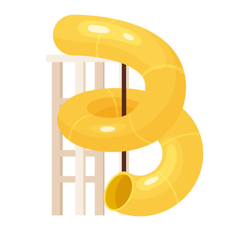 Spiral waterpark pipe. Amusement aquapark slides, summer swimming pool vector illustrationのイラスト素材