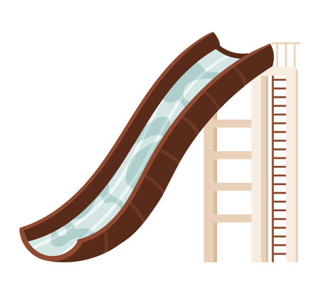 Outdoor swimming slides. Amusement aquapark, summer pool resort vector illustrationのイラスト素材