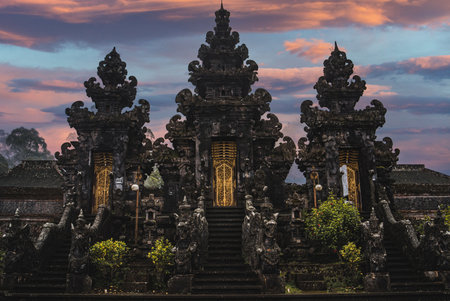 Sacred Penataran Agung Lempuyang Temple. Holy Mount Lempuyang, Gates of Heaven in Baliの写真素材