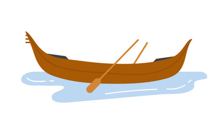 Venice gondola boat. Old italian boat rowing on grand canal, tourists transport cartoon vector illustrationのイラスト素材