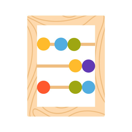 Wooden colorful math toy. Montessori development game cartoon vector illustrationのイラスト素材