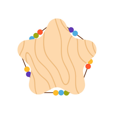 Wooden colorful star toy. Montessori development game, fine skill learning cartoon vector illustrationのイラスト素材