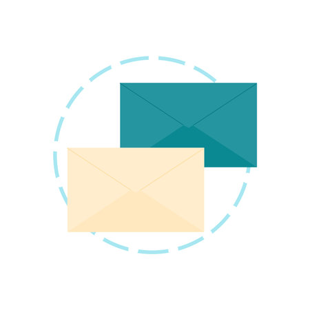 Business corporate emails. Team company chatting, email campaign cartoon vector illustration