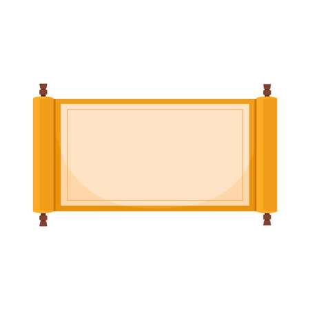 Chinese horizontal scroll. Oriental asian scroll paper, japanese culture cartoon vector illustrationのイラスト素材