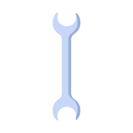 Electricity wrench key. Electrician tools, electrician supplies flat vector illustrationのイラスト素材