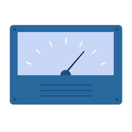 Electric ammeter device. Electrician tools, electrician supplies flat vector illustrationのイラスト素材