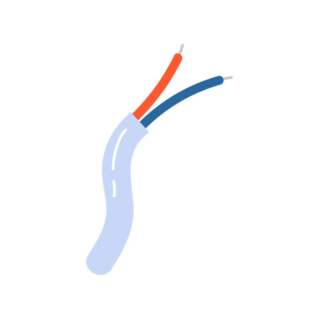 Electricity wire insulation. Electrician tools, electrician supplies flat vector illustrationのイラスト素材