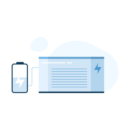 Power generation and storage. Hydrogen production process, eco natural energy cartoon vector...