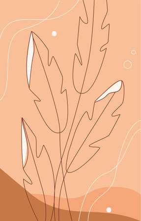 Abstract nature pattern of leaves, leaf silhouettes with veins and structure vector illustrationのイラスト素材