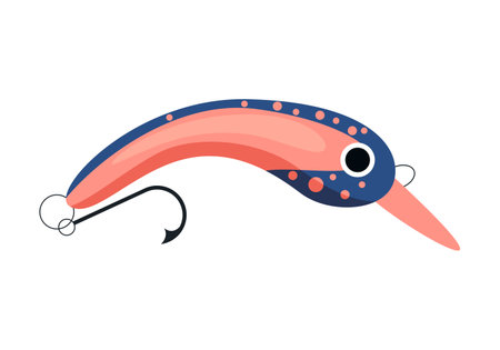 A captivating illustration of a crafted fishing lure designed to attract various fish species in diverse habitatsのイラスト素材