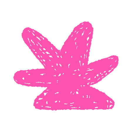 Hand drawn pink abstract shape with crayon texture on isolated white background vector illustrationのイラスト素材