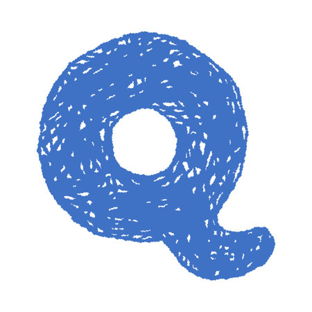 Textured abstract blue Q shape on a white isolated background for modern design vector illustrationのイラスト素材
