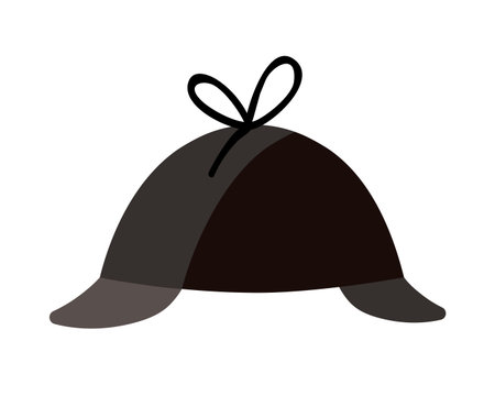 Iconic British deerstalker detective hat isolated on white background for mystery and history themes vector illustrationのイラスト素材
