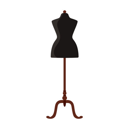Classic isolated tailor mannequin for dressmaking and fashion design on white background vector illustrationのイラスト素材