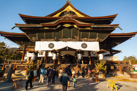 Visitors at Zenkoji Temple. Nagano, Japan, December 2016のeditorial素材