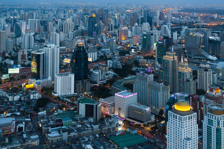 BANGKOK, THAILAND - MAY 3, 2014: Bangkok cityscape at dusk, Thailand