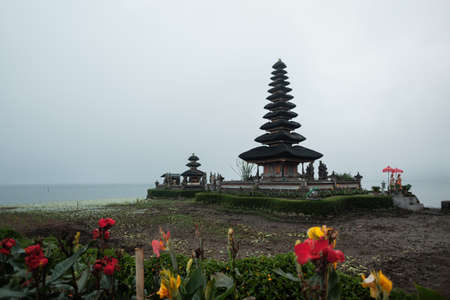 Beautiful temple on the sea shore, Bali, Indonesiaの写真素材