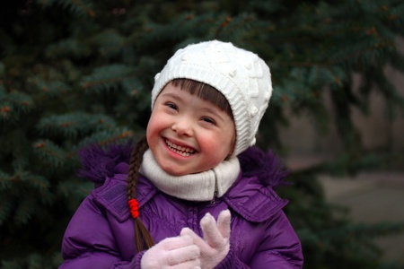 Portrait of beautiful happy girlの写真素材