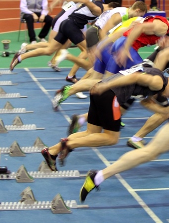 Start of the race  some motion blur and shallow depth of field  のeditorial素材