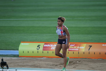 BARCELONA, SPAIN - JULY 13  Jazmin Sawyers from Great Britain win bronze medal in the long jump IAAF...