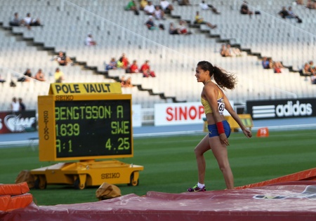 Angelica Bengtsson - winner of the pole vault competition on the 2012 IAAF World Junior Athletics Championships on July 14, 2012 in Barcelona, Spainのeditorial素材