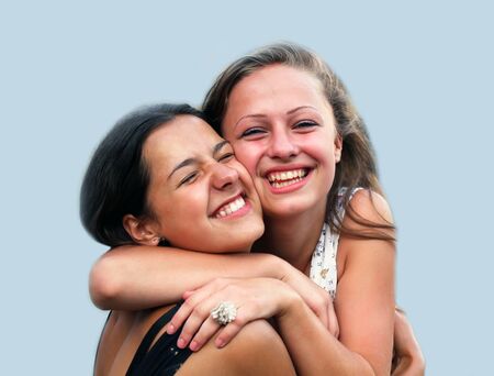 Students girls having funの写真素材