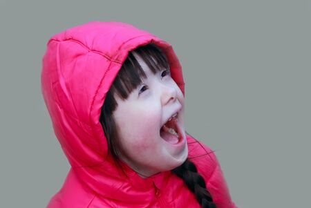 Little girl on the playgroundの写真素材