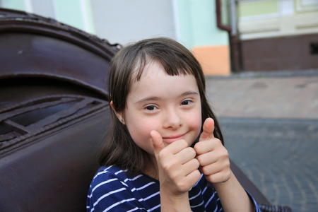 Little girl have funの写真素材