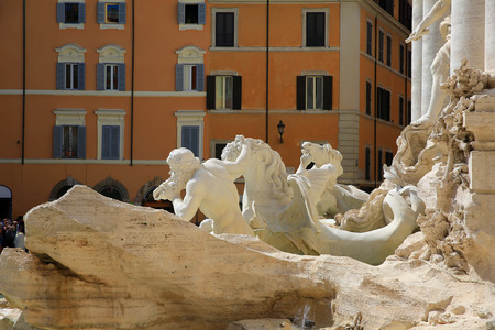 Trevi fountain detail, Rome, Italyのeditorial素材