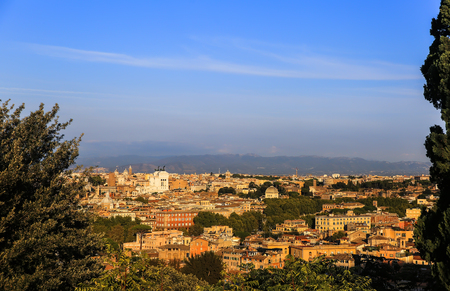 Panorama of old town in city of Rome, Italyの写真素材