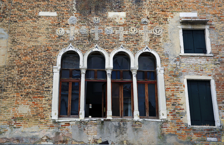 Old windows from Venice, Italyのeditorial素材