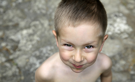 Cute smiling little boyの写真素材