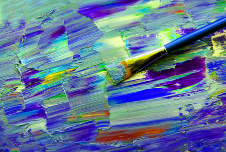 Closeup background of brush and palette.